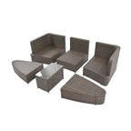 6-Piece Patio Outdoor Conversation Round Sofa Set