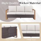 Outdoor Patio Sofa with Cushion - Brown