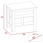 Rockaway 3-Shelf Kitchen Island White and Walnut