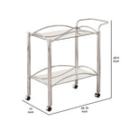 Beautiful Metal Serving Cart, Silver
