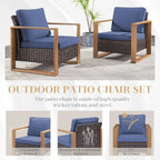 Gymojoy Outdoor Dining Chairs with Ottomans for Garden - Brown