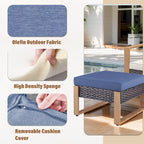 Gymojoy Outdoor Dining Chairs with Ottomans for Garden - Brown