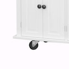 MDF Kitchen Cart with 4-Door and 2-Drawers, Spice Rack, Towel Rack