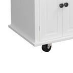 MDF Kitchen Cart with 4-Door and 2-Drawers, Spice Rack, Towel Rack