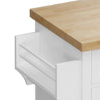 MDF Kitchen Cart with 4-Door and 2-Drawers, Spice Rack, Towel Rack