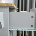 Mobile Wood Kitchen Island with Storage and Adjustable Shelves - N/A