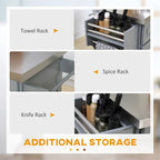 Rolling Kitchen Island with Storage,Portable Kitchen Cart
