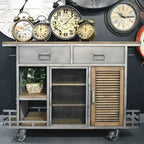Jaxon Kitchen Island Antiqued Steel - N/A
