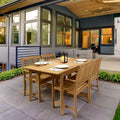 Santorini Grade A Teak 5pc Patio Dining Set