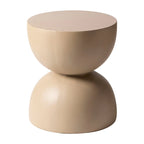 Sage 16-Inch Round Side Table in Fiberstone for Indoor and Outdoor Modern Weather Resistant End Table Hourglass Design
