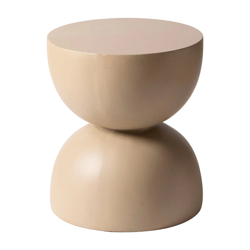 Sage 16-Inch Round Side Table in Fiberstone for Indoor and Outdoor Modern Weather Resistant End Table Hourglass Design
