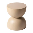 Sage 16-Inch Round Side Table in Fiberstone for Indoor and Outdoor Modern Weather Resistant End Table Hourglass Design