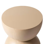 Sage 16-Inch Round Side Table in Fiberstone for Indoor and Outdoor Modern Weather Resistant End Table Hourglass Design