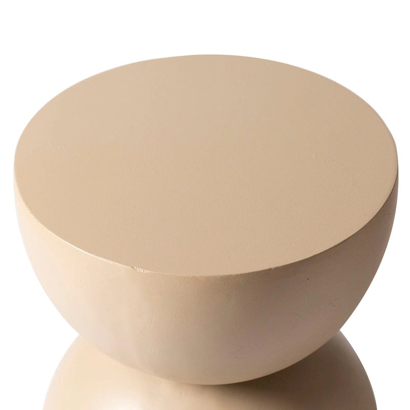 Sage 16-Inch Round Side Table in Fiberstone for Indoor and Outdoor Modern Weather Resistant End Table Hourglass Design