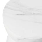 Sage 16-Inch Round Side Table in Fiberstone for Indoor and Outdoor Modern Weather Resistant End Table Hourglass Design
