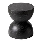 Sage 16-Inch Round Side Table in Fiberstone for Indoor and Outdoor Modern Weather Resistant End Table Hourglass Design