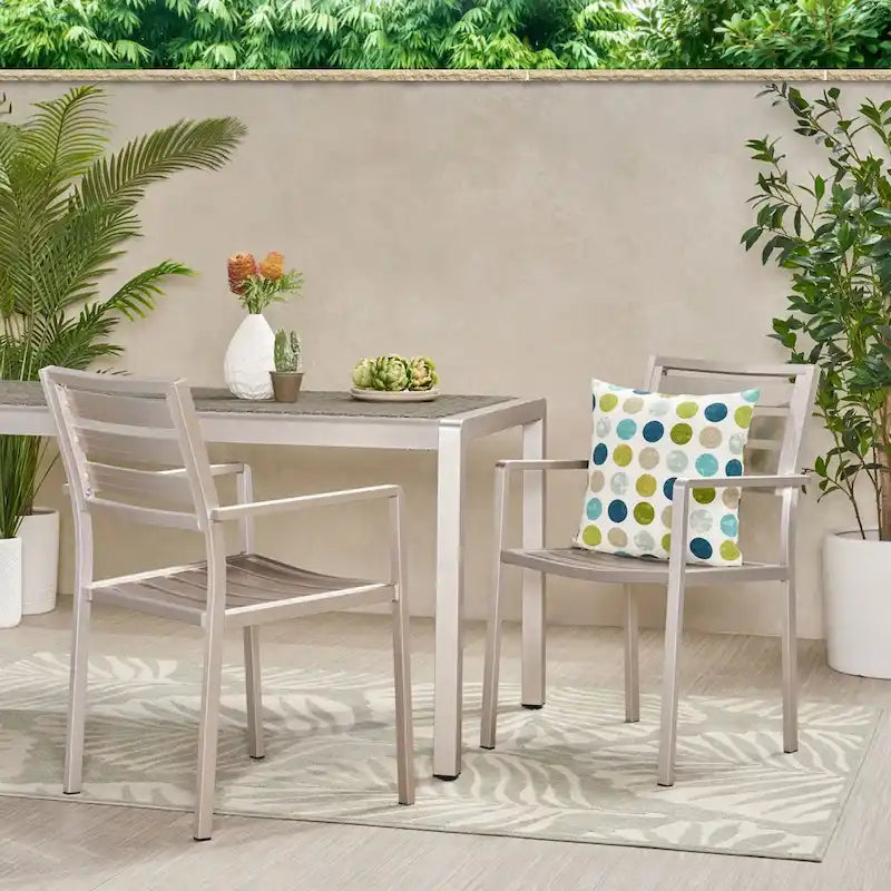 Outdoor Modern Aluminum Dining Chair,for Dining Room,Kitchen,Easy Assembly