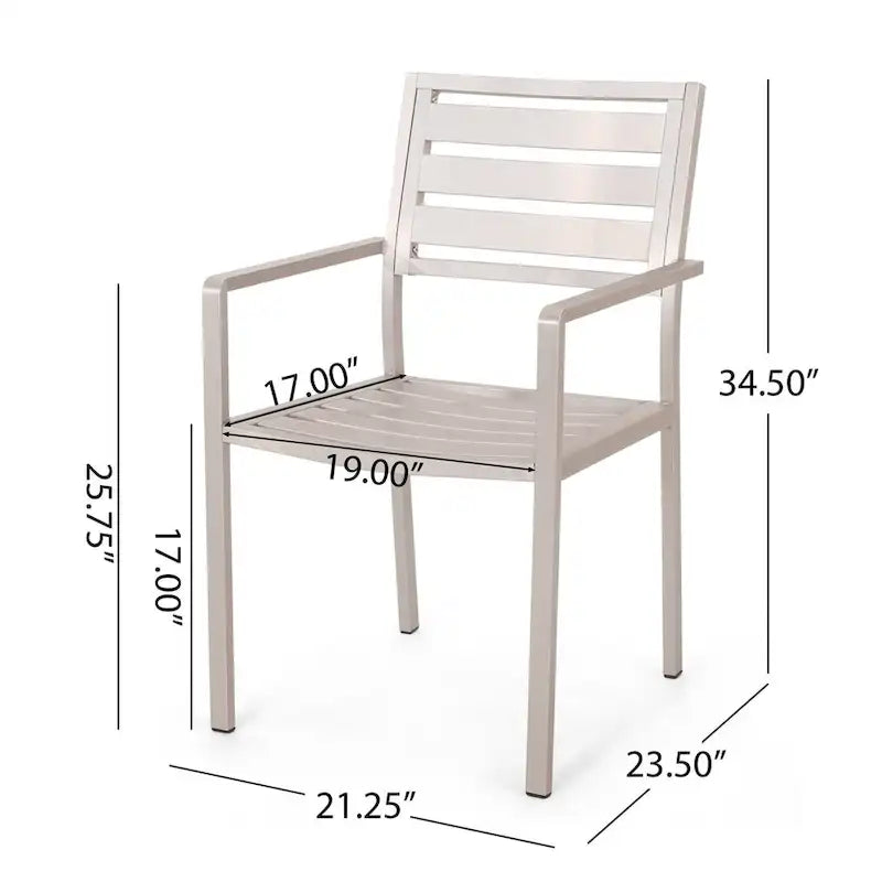 Outdoor Modern Aluminum Dining Chair,for Dining Room,Kitchen,Easy Assembly