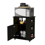 Kit Lower Microwave Cabinet, Single Door, Three Side Shelves-Black