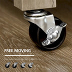 Rolling Kitchen Cart with Stainless Steel Countertop