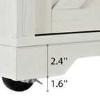 Farmhouse Kitchen Island with Power Outlet, Rolling Kitchen Cart with Drop Leaf