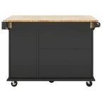 Kitchen Island with Drop Leaf,with Spice Rack, Towel Rack