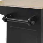 Kitchen Island with Drop Leaf,with Spice Rack, Towel Rack