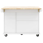 Kitchen Island with Drop Leaf,with Spice Rack, Towel Rack