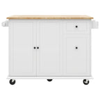 Kitchen Island with Drop Leaf,with Spice Rack, Towel Rack