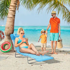 Outsunny Portable Folding Chaise Lounge Chair with Adjustable Back and Pillow - Perfect for Outdoor Relaxation