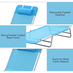 Outsunny Portable Folding Chaise Lounge Chair with Adjustable Back and Pillow - Perfect for Outdoor Relaxation