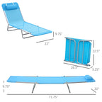 Outsunny Portable Folding Chaise Lounge Chair with Adjustable Back and Pillow - Perfect for Outdoor Relaxation