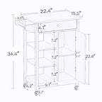 Kitchen Rolling Trolley Cart with Adjustable Shelves and Towel Rack