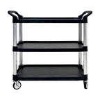 3 Layer Thickened Plastic Mobile Kitchen Cart with Metal Frame