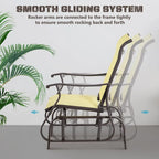 Outdoor Mesh Rocking Chair,Patio Swing Glider Chair with Steel Frame