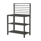 Outdoor Kitchen Island with Storage,Aluminum Kitchen Storage Island Kitchen Food Prep Table with Double Storage Rack