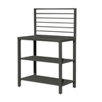 Outdoor Kitchen Island with Storage,Aluminum Kitchen Storage Island Kitchen Food Prep Table with Double Storage Rack