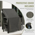 Outdoor Kitchen Island with Storage,Aluminum Kitchen Storage Island Kitchen Food Prep Table with Double Storage Rack