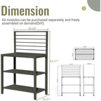 Outdoor Kitchen Island with Storage,Aluminum Kitchen Storage Island Kitchen Food Prep Table with Double Storage Rack