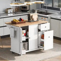 Kitchen Island with Drop Leaf, Rolling Kitchen Cart with Internal Storage Rack