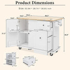 Kitchen Island with Drop Leaf, Rolling Kitchen Cart with Internal Storage Rack