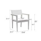 4PCS Outdoor Patio Aluminum Stationary Dining Chairs, Grayish