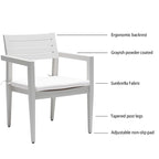 4PCS Outdoor Patio Aluminum Stationary Dining Chairs, Grayish