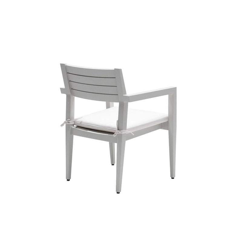 4PCS Outdoor Patio Aluminum Stationary Dining Chairs, Grayish