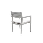 4PCS Outdoor Patio Aluminum Stationary Dining Chairs, Grayish