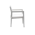 4PCS Outdoor Patio Aluminum Stationary Dining Chairs, Grayish
