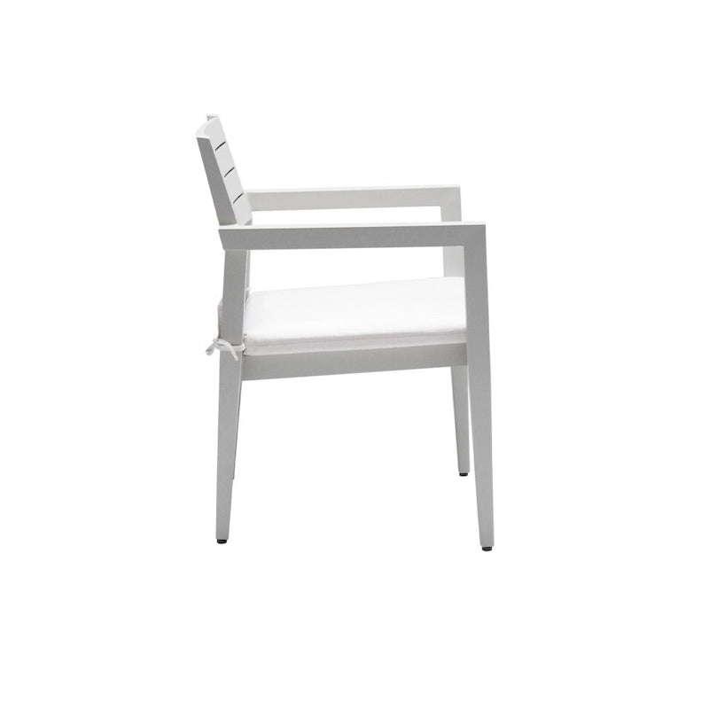 4PCS Outdoor Patio Aluminum Stationary Dining Chairs, Grayish