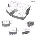 6-Piece Patio Outdoor Conversation Sofa Set