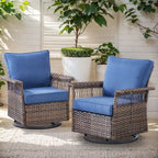Gymojoy Swivel Rocking Chairs for Patio - Brown