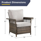 Gymojoy Swivel Rocking Chairs for Patio - Brown